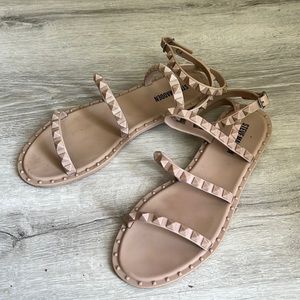 Steve madden nude sandals with “studs”